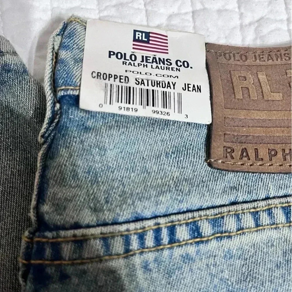 Ralph Lauren Polo Cropped Saturday Light Wash Jeans Size 8 Vintage NWT - Picture 6 of 12
